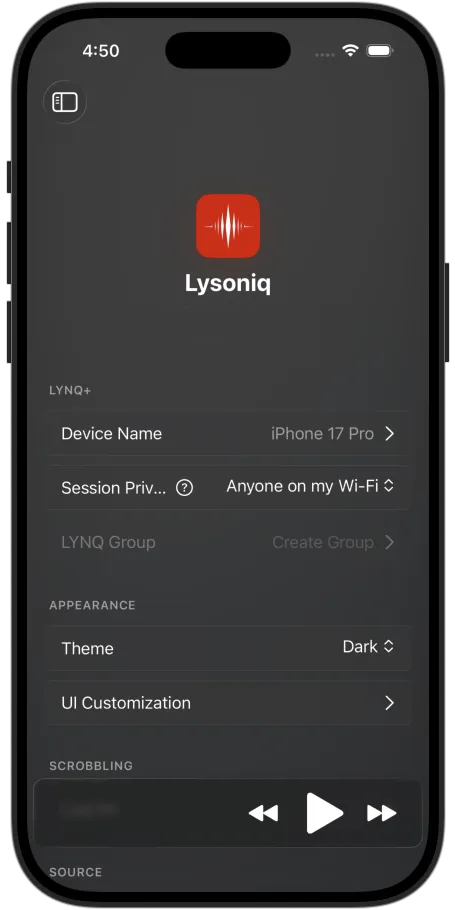 Settings with Session Privacy set to Anyone on my Wi-Fi