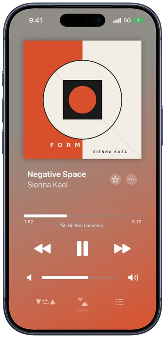 Lysoniq on iPhone — Now Playing