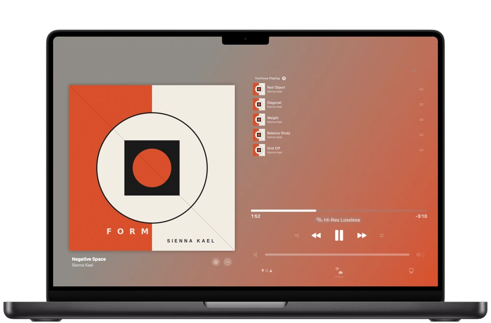 Lysoniq on Mac — Now Playing