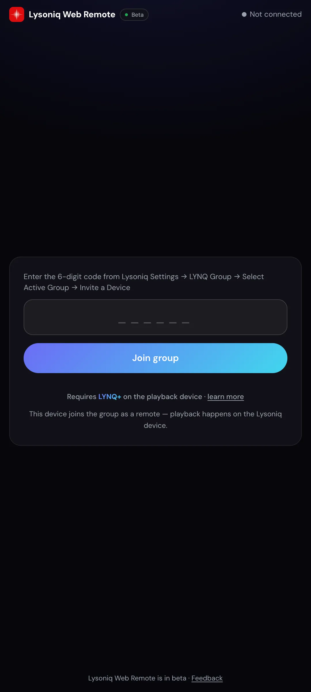 Web Remote join screen — entering the 6-digit code