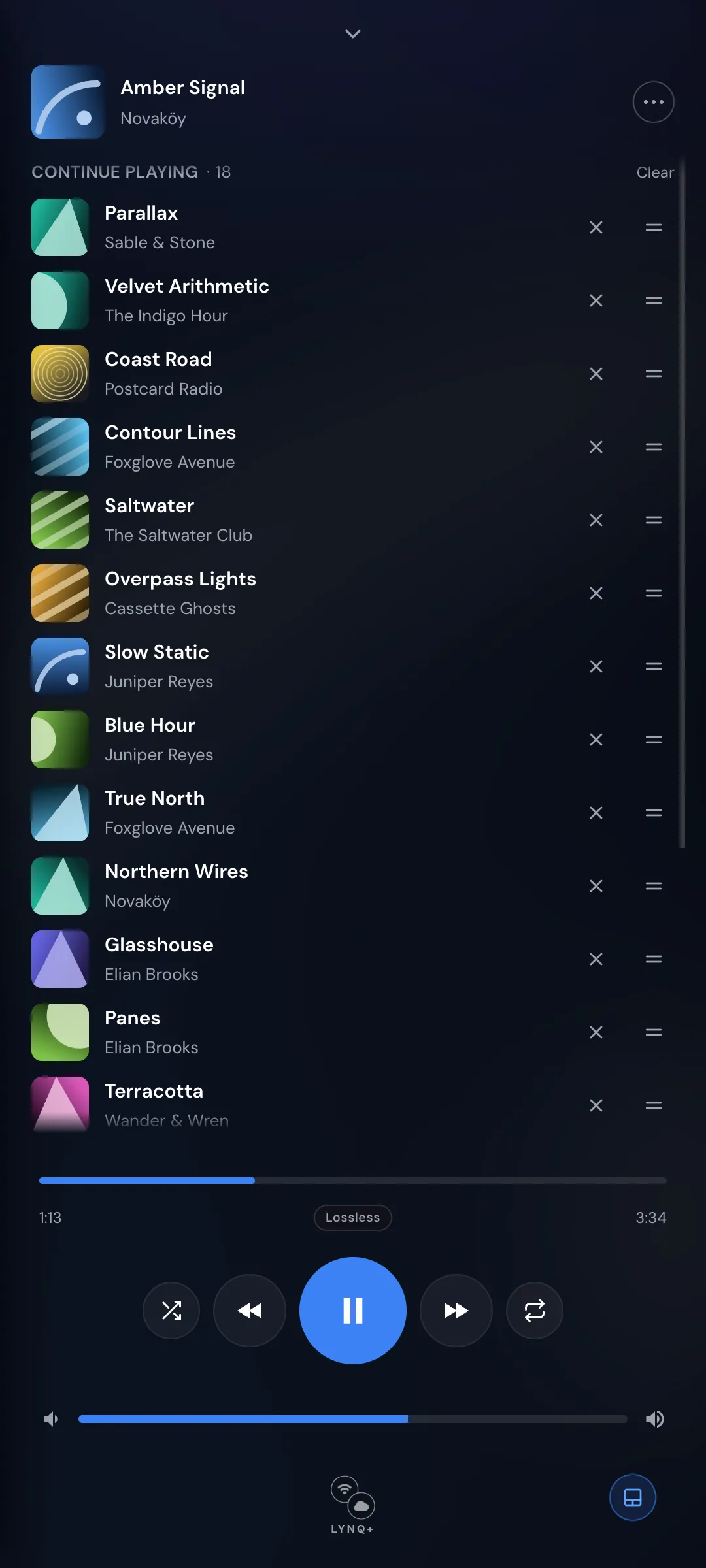 Web Remote Queue screen on a phone