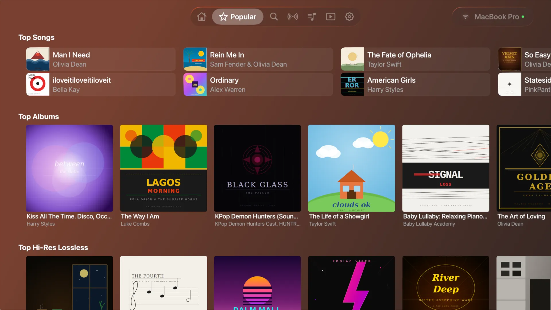 Lysoniq on Apple TV — Settings