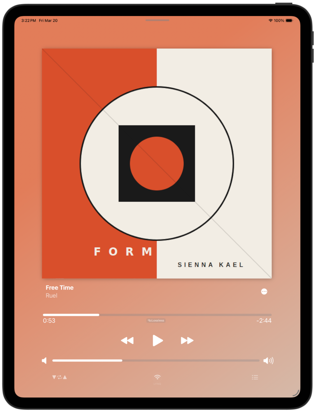 Lysoniq on iPad — Library