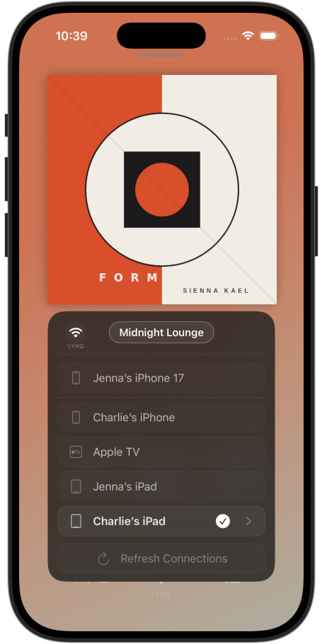 Device view with an active LYNQ Group