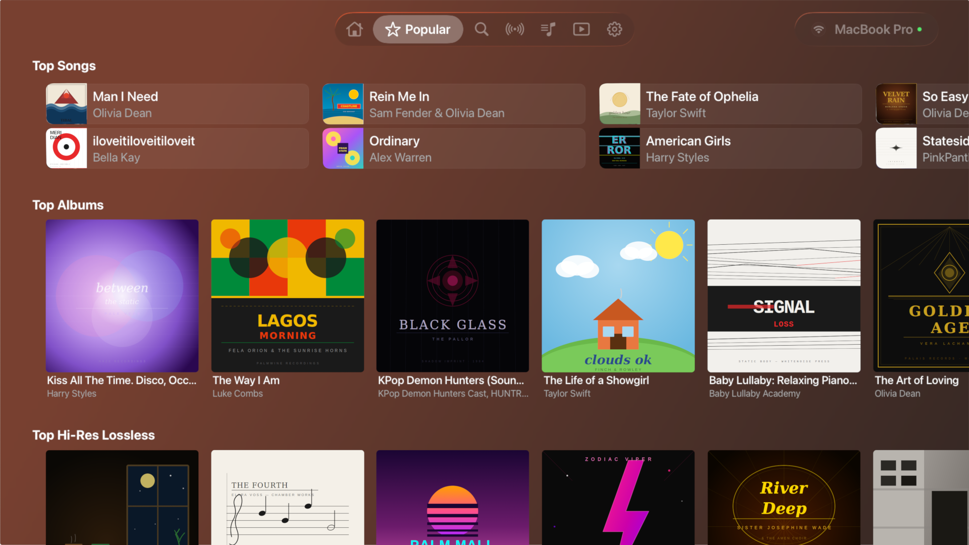 Lysoniq on Apple TV — Settings